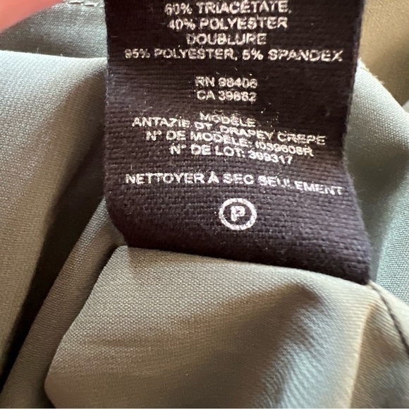 Theory Antazie Drapey Crepe Dress Deep Military 13671 - Picture 11 of 11